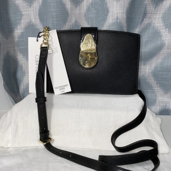 Calvin Klein The Statement Series Lock Black with Gold hardware, NWT - Picture 1 of 3